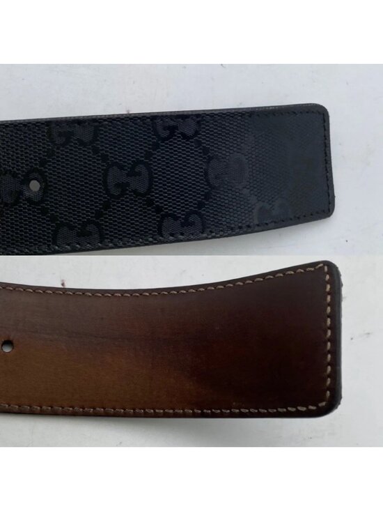 Gucci Leather Belt GG Marmont Supreme Black